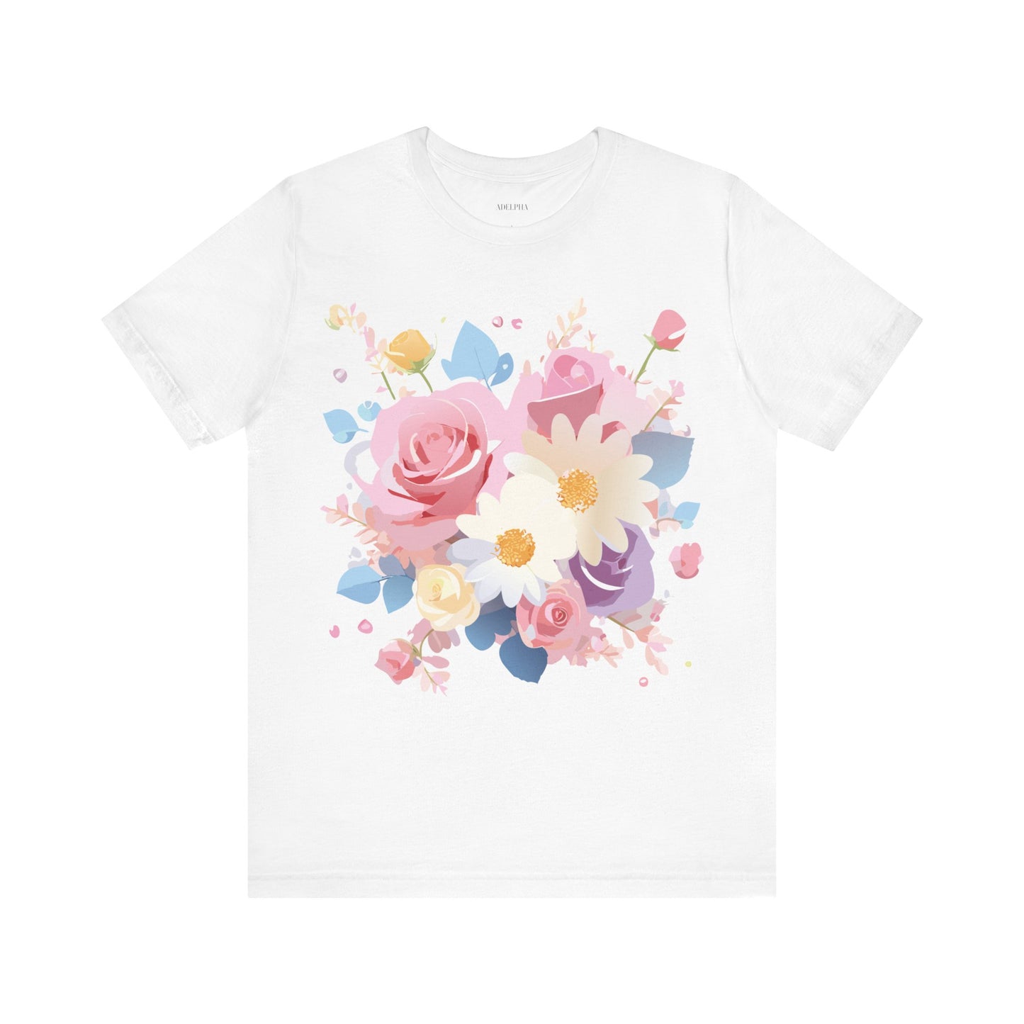 T-shirt en coton naturel avec fleurs