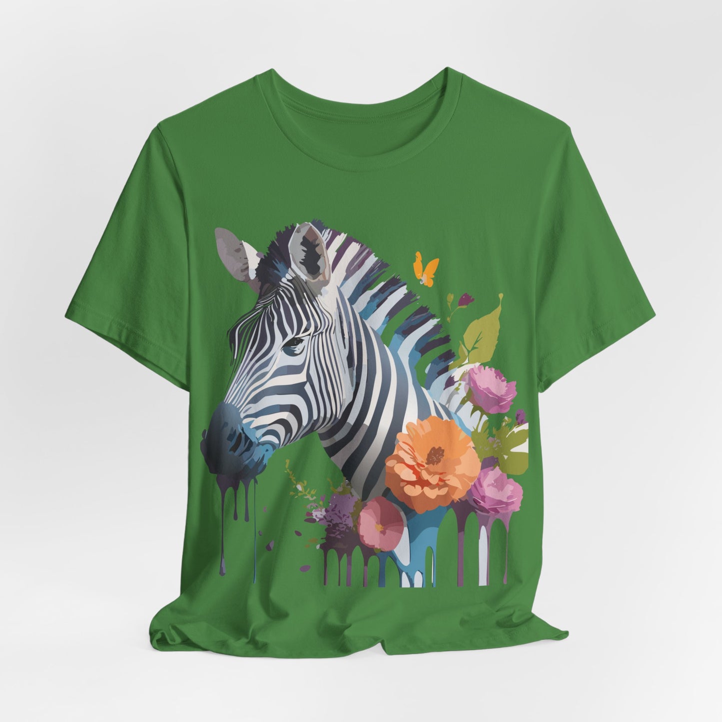 Natural Cotton Tee Shirt with Zebra