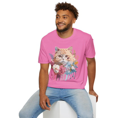 Cat Shirt Unisex Cat Tee Kitten Print Softstyle Gildan 64000