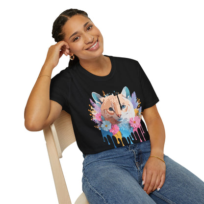 Unisex Cat Shirt Softstyle Tee 100 Percent Ring Spun Cotton Gildan 64000