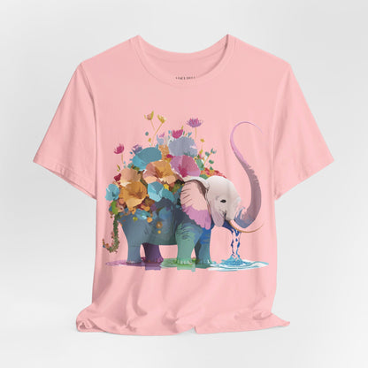 Natural Cotton Tee Shirt with Elephant Printify