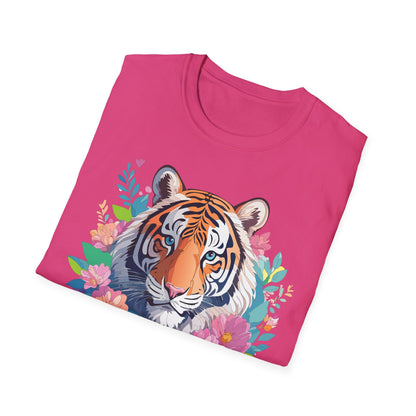 Tiger Themed Unisex Cotton Short Sleeve T Shirt Animal Print Tee