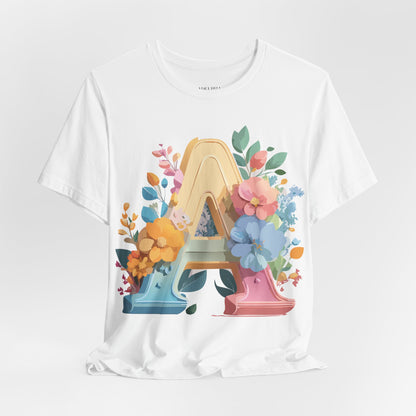 Natural Cotton Tee Shirt - Letters Collection - A Printify