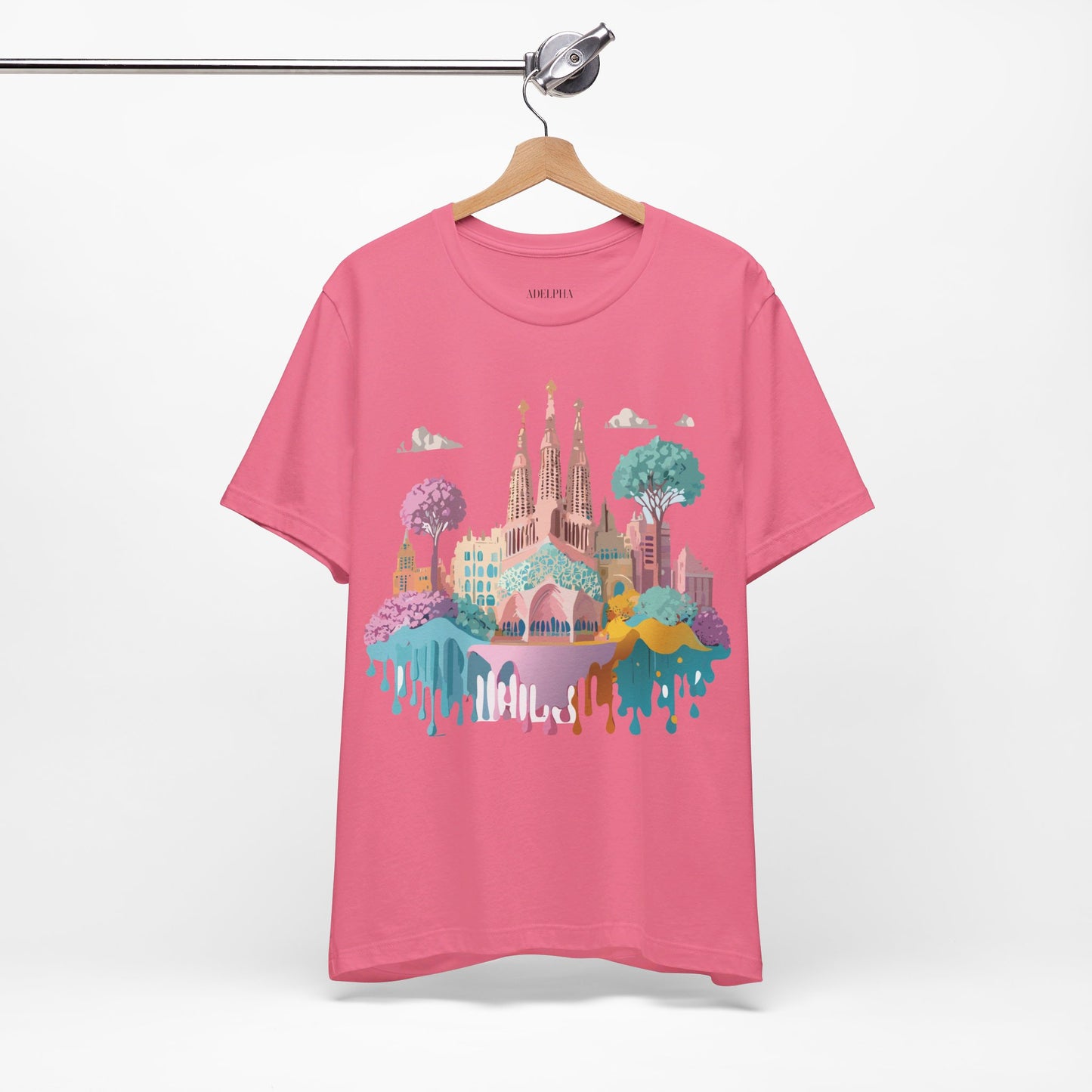 Natural Cotton Tee Shirt - Beautiful Places Collection - Barcelona