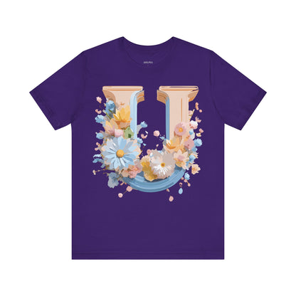 Natural Cotton Tee Shirt - Letters Collection - U Printify