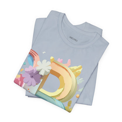 Natural Cotton Tee Shirt - Letters Collection - B Printify