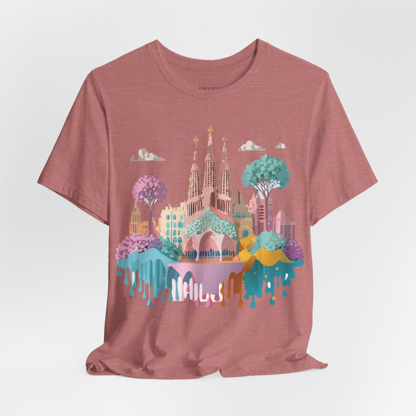 Natural Cotton Tee Shirt - Beautiful Places Collection - Barcelona