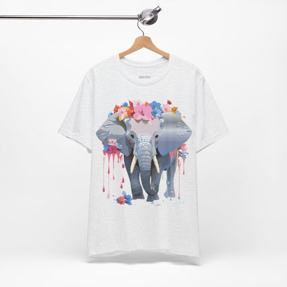 Natural Cotton Tee Shirt with Elephant Printify