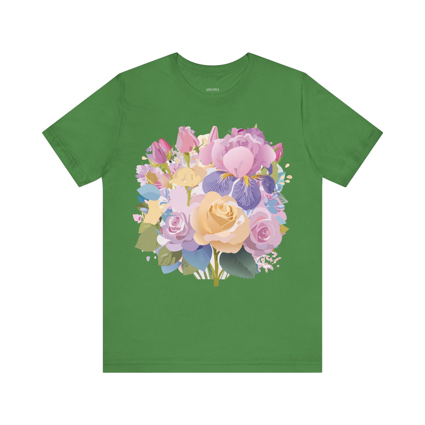 Natural Cotton Tee Shirt with Flowers