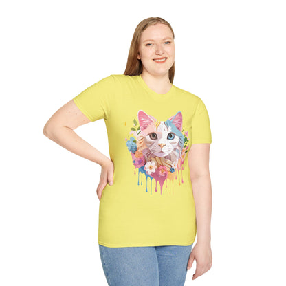 Cat Shirt Unisex Softstyle Tee 100 Percent Ring Spun Cotton Kitten Tee