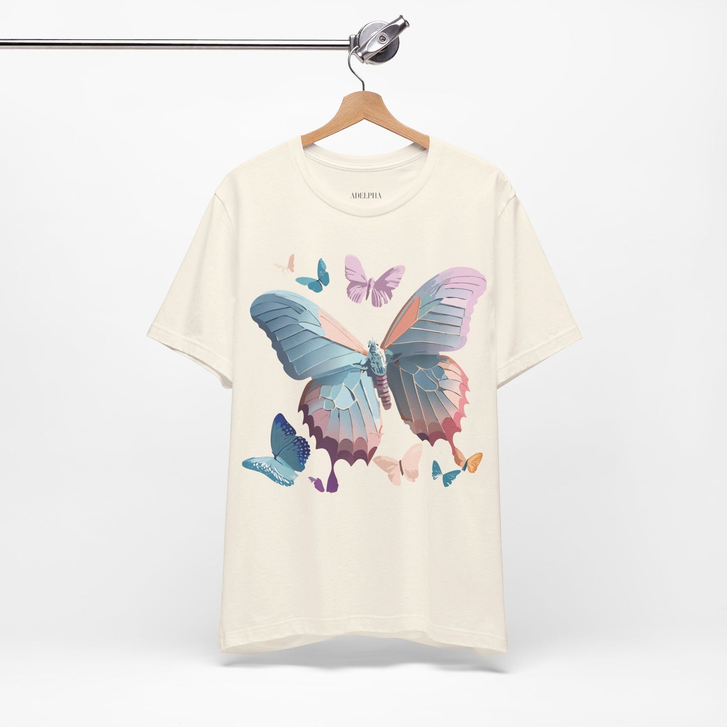 T-shirt en coton naturel avec papillon