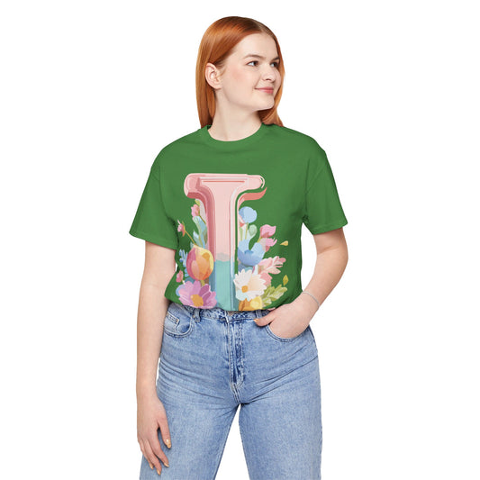 Natural Cotton Tee Shirt - Letters Collection - I Printify