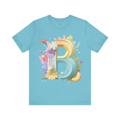 Natural Cotton Tee Shirt - Letters Collection - B Printify