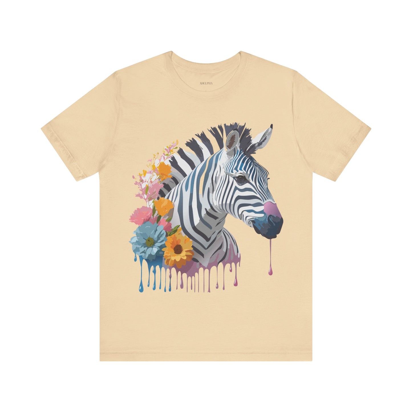 Natural Cotton Tee Shirt with Zebra