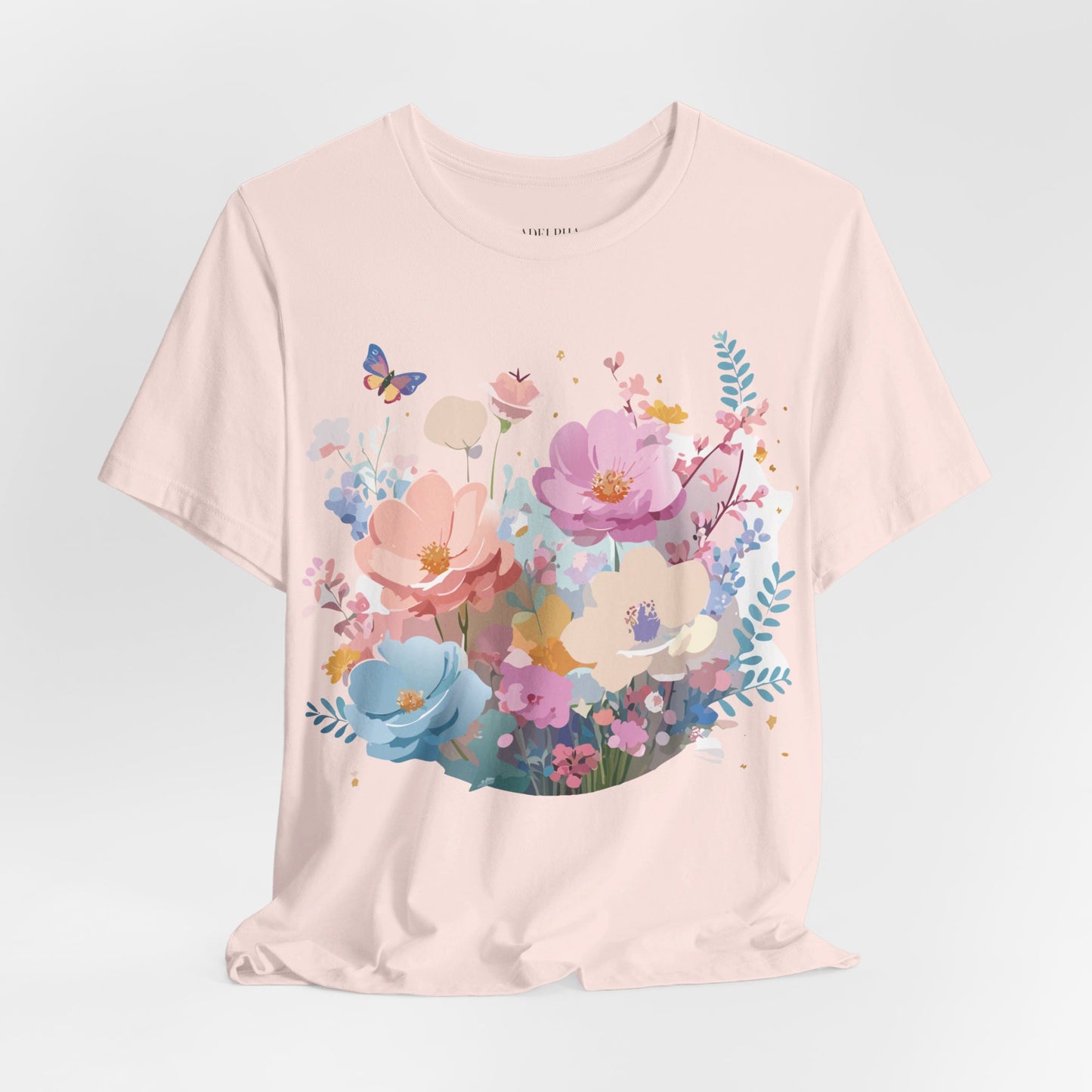 T-Shirt aus natürlicher Baumwolle mit Blumen