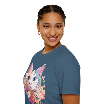 Cat Shirt Unisex Softstyle Tee 100 Percent Ring Spun Cotton Kitten Tee