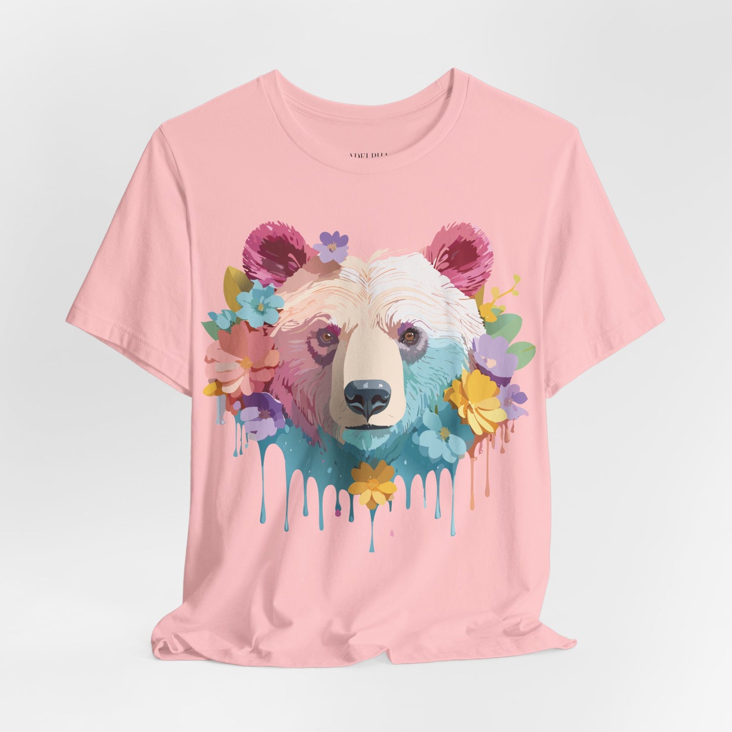 Natural Cotton Tee Shirt with Bear