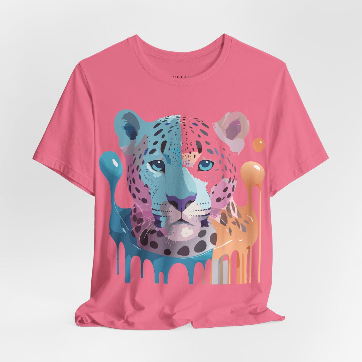 Natural Cotton Tee Shirt with Cheetah