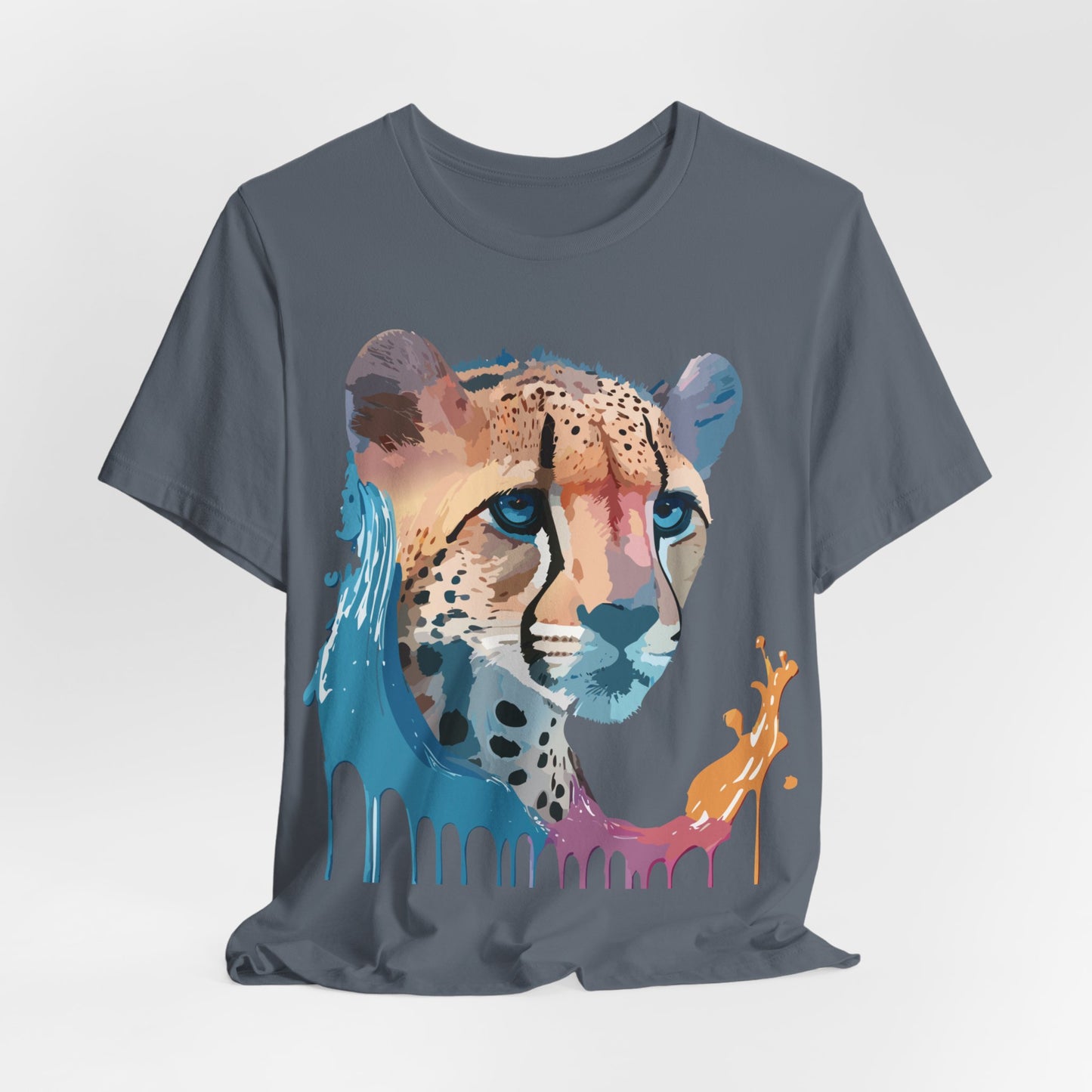 Natural Cotton Tee Shirt with Cheetah