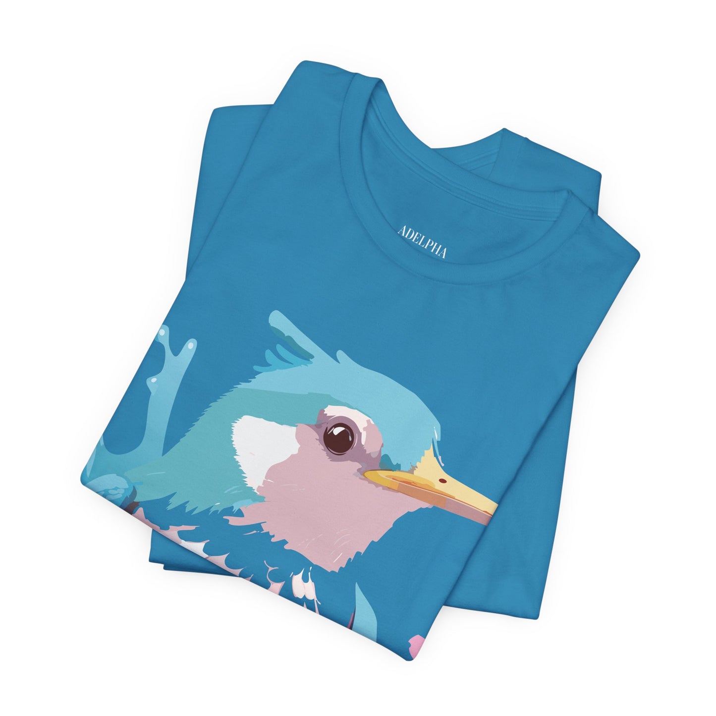 Natural Cotton Tee Shirt with Bird