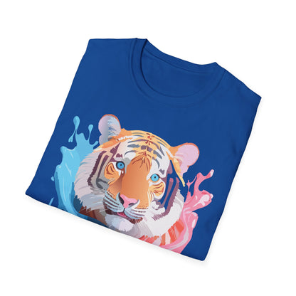 Tiger Shirt Unisex Animal Print Tee Gildan Softstyle 64000 Cotton
