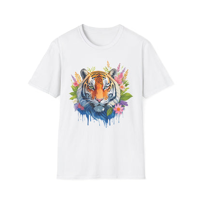 Tiger Print Unisex Gildan Softstyle Tee 64000 100 Percent Ring Spun Cotton
