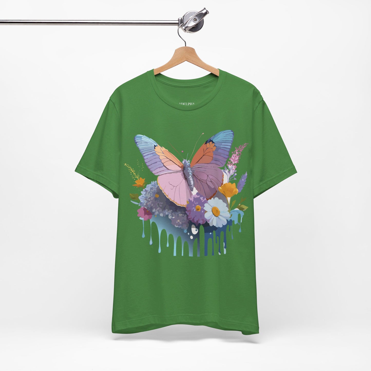 T-Shirt aus natürlicher Baumwolle mit Schmetterling