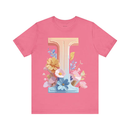 Natural Cotton Tee Shirt - Letters Collection - I Printify