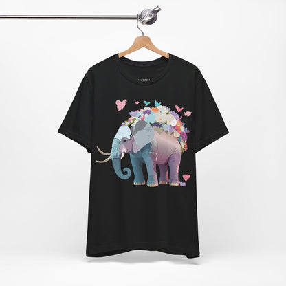 Natural Cotton Tee Shirt with Elephant Printify