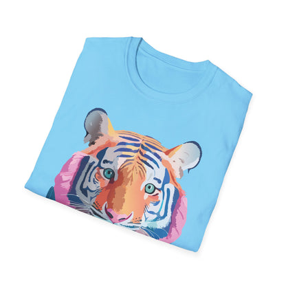 Tiger Print Unisex Softstyle Breathable Cotton Tee 64000 Gildan Shirt