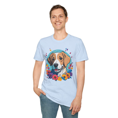 Unisex Dog Shirt Animal Print Tee Gildan Softstyle 64000 Cotton