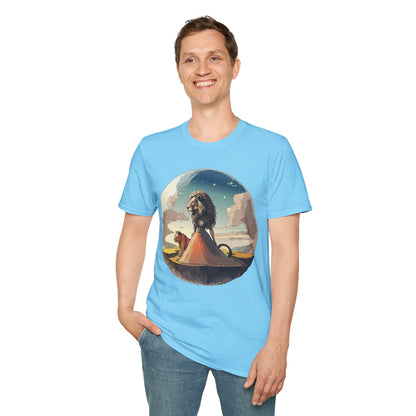 Lion Graphic T Shirt Unisex Softstyle 64000 Gildan 100 Percent Cotton Tee