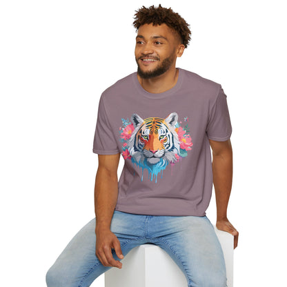 Tiger Shirt Unisex Animal Tee 100 Percent Ring Spun Cotton Softstyle