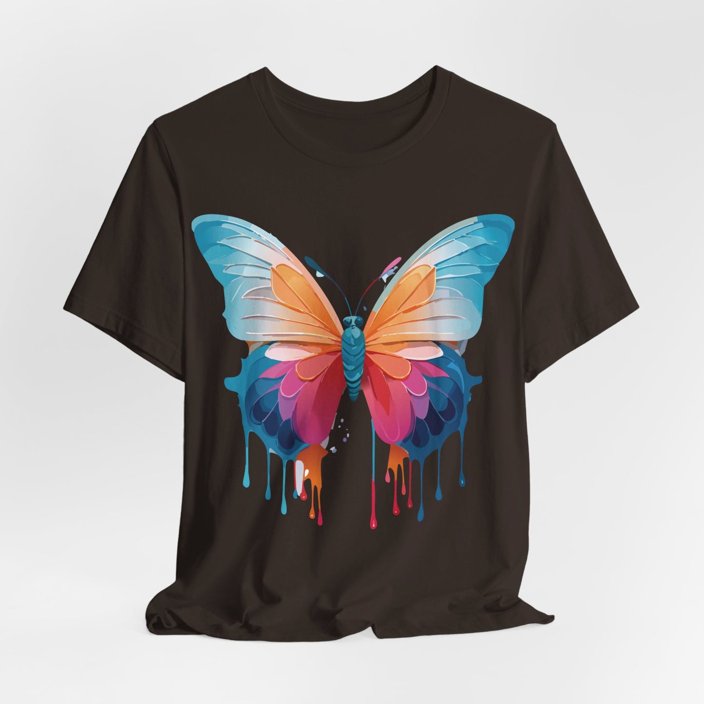 Natural Cotton Tee Shirt with Butterfly