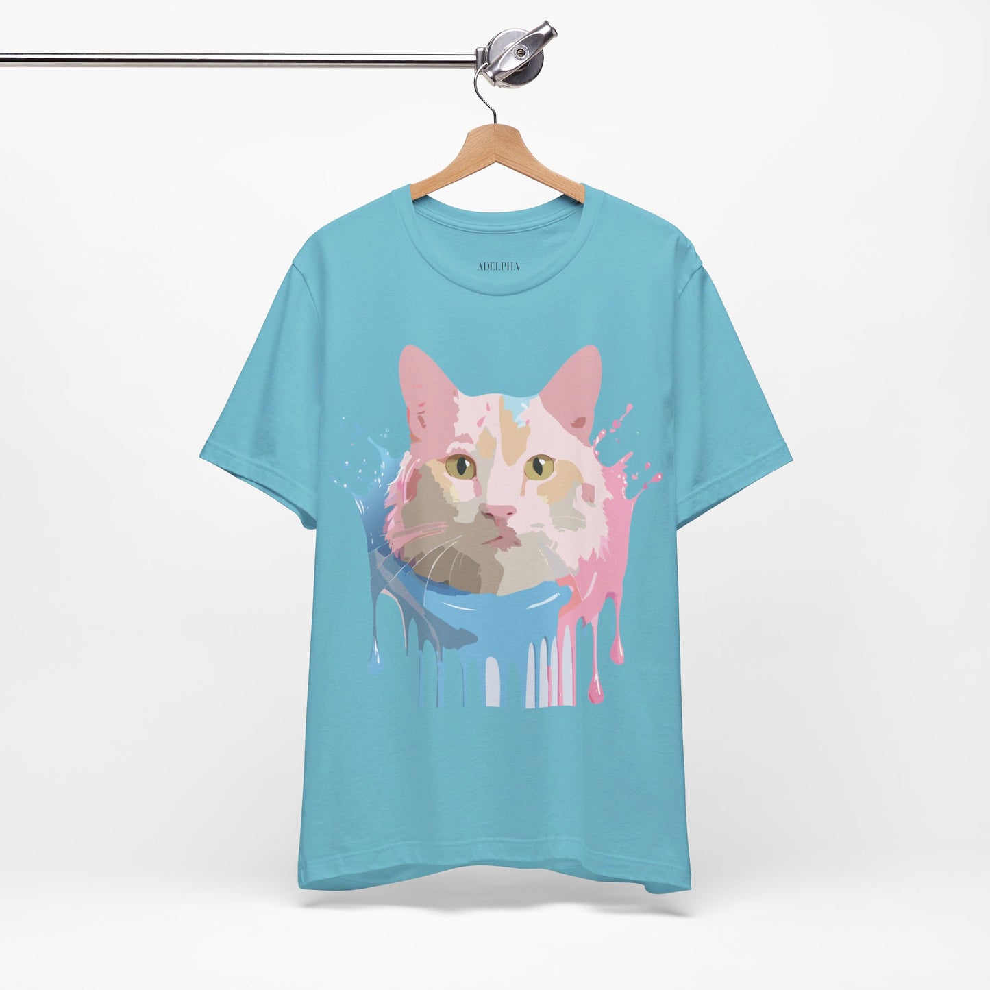 Natural Cotton Tee Shirt with Cat