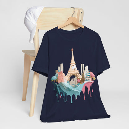 Natural Cotton Tee Shirt - Beautiful Places Collection - Paris Printify