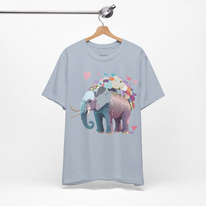 Natural Cotton Tee Shirt with Elephant Printify