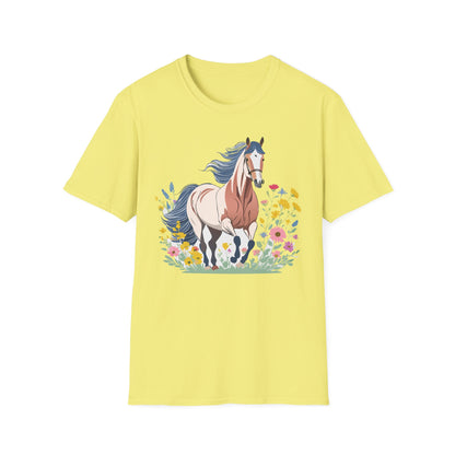 Unisex Horse Tee Softstyle Cotton Shirt With Animals Design Graphic