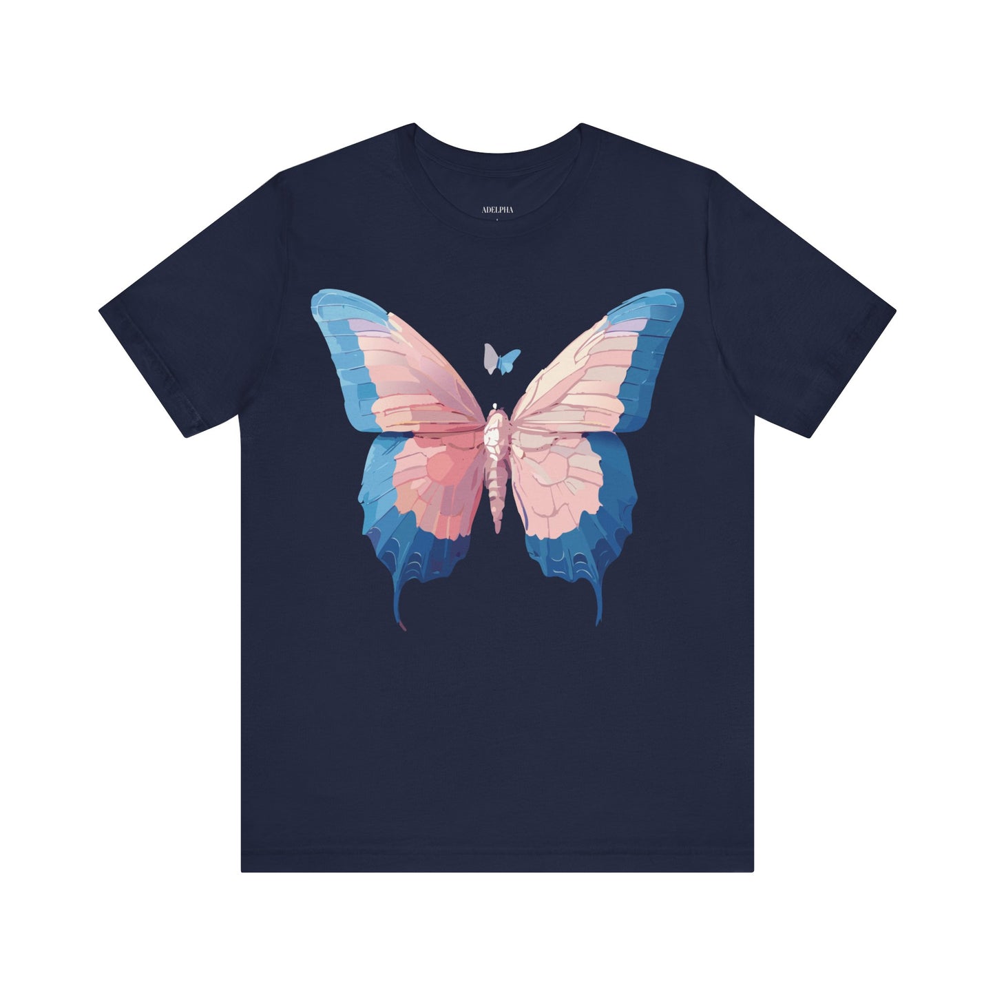 Natural Cotton Tee Shirt with Butterfly