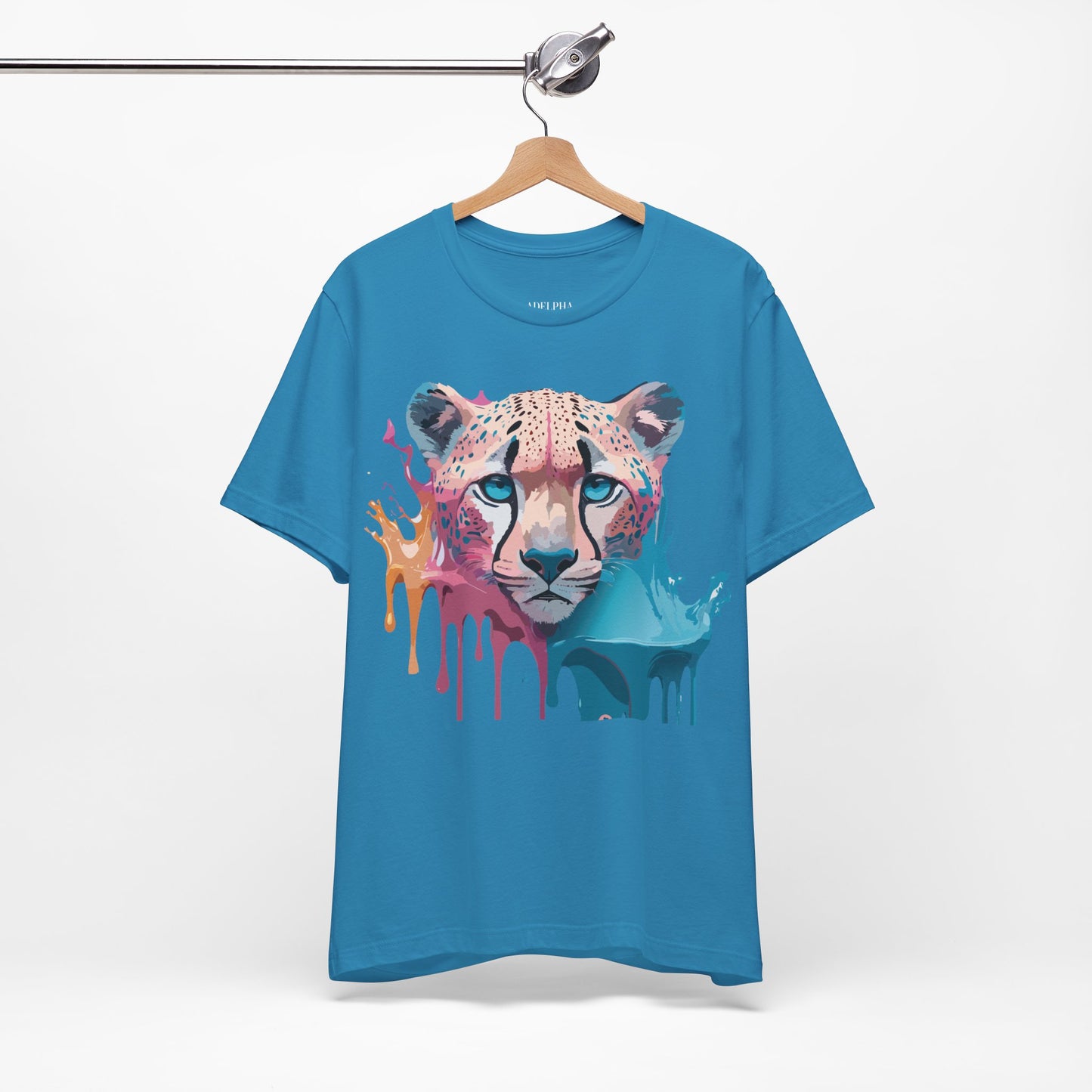 Natural Cotton Tee Shirt with Cheetah