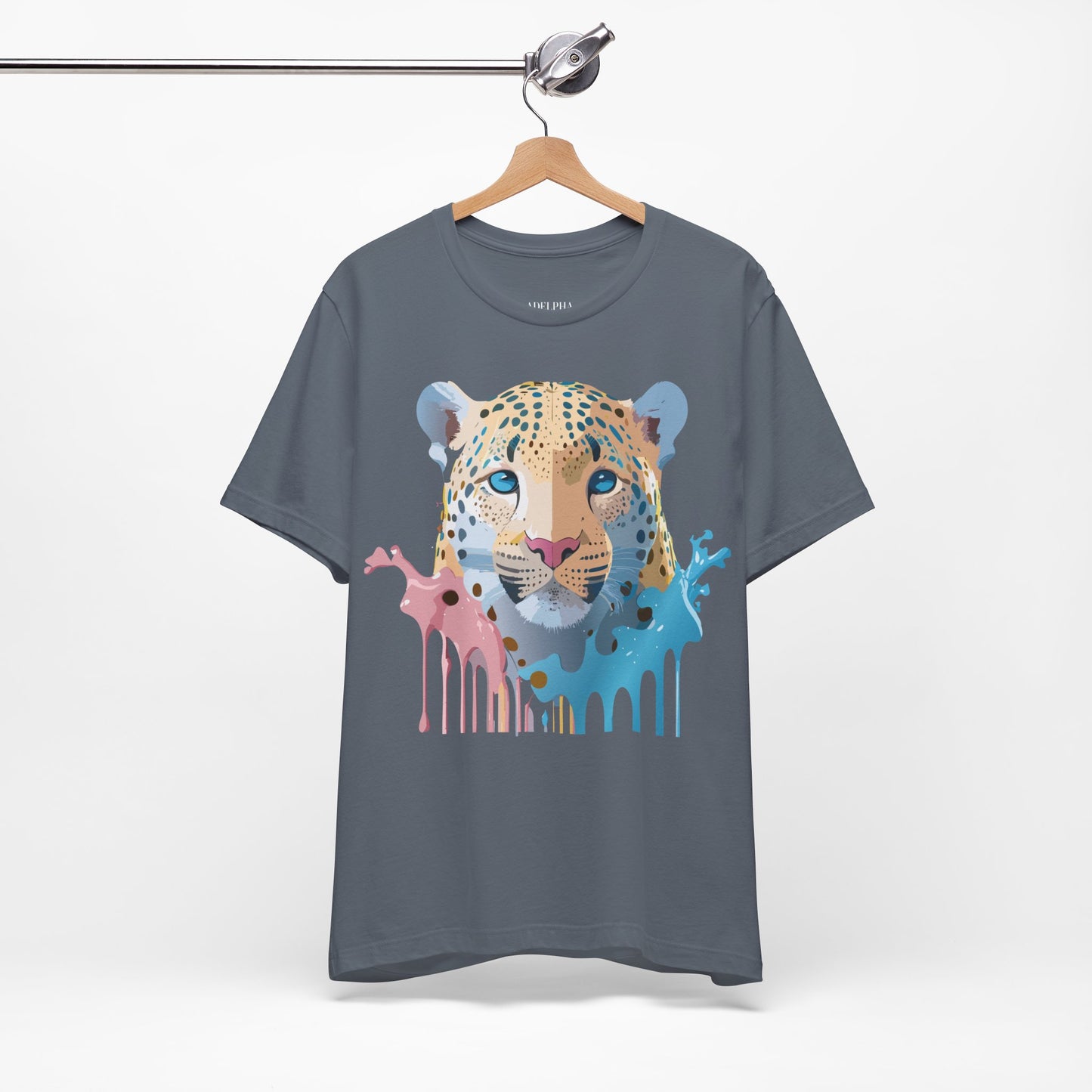 Natural Cotton Tee Shirt with Cheetah