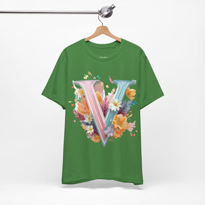 Natural Cotton Tee Shirt - Letters Collection - V Printify