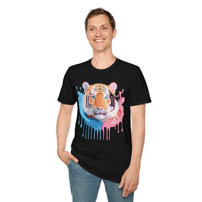 Tiger Shirt Unisex Animal Print Tee Gildan Softstyle 64000 Cotton