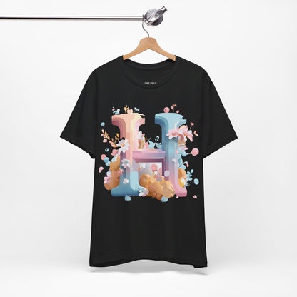 Natural Cotton Tee Shirt - Letters Collection - H Printify