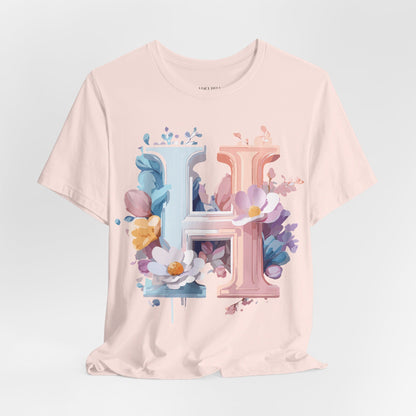 Natural Cotton Tee Shirt - Letters Collection - H Printify