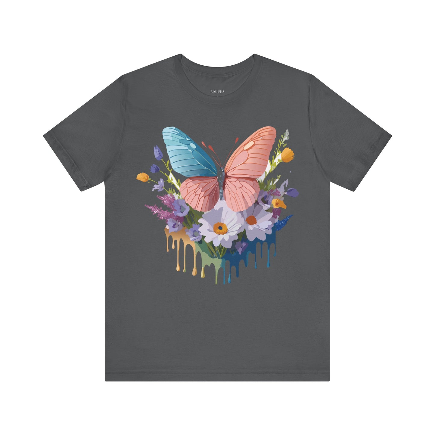 Natural Cotton Tee Shirt with Butterfly