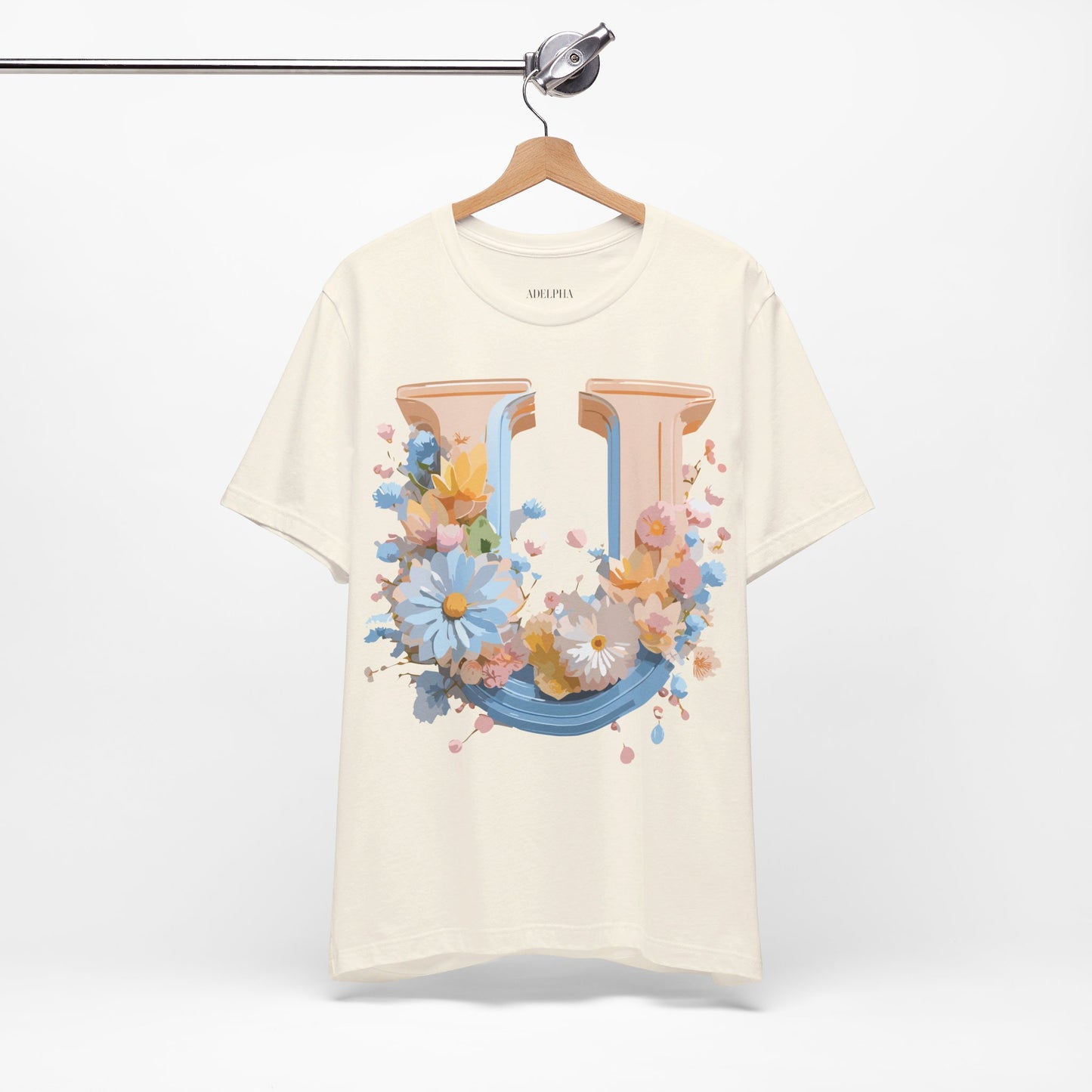 Natural Cotton Tee Shirt - Letters Collection - U