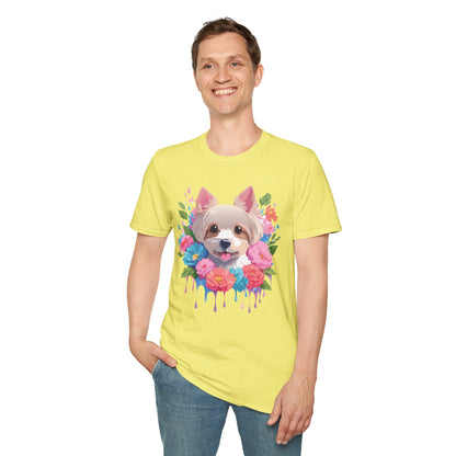 Unisex Gildan Softstyle Animal Print Dog Shirt Tee 100 Percent Cotton