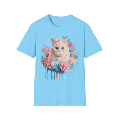 Cat Shirt Unisex Short Sleeve Cat Tee Kitten Design Gildan Softstyle 64000 Tee