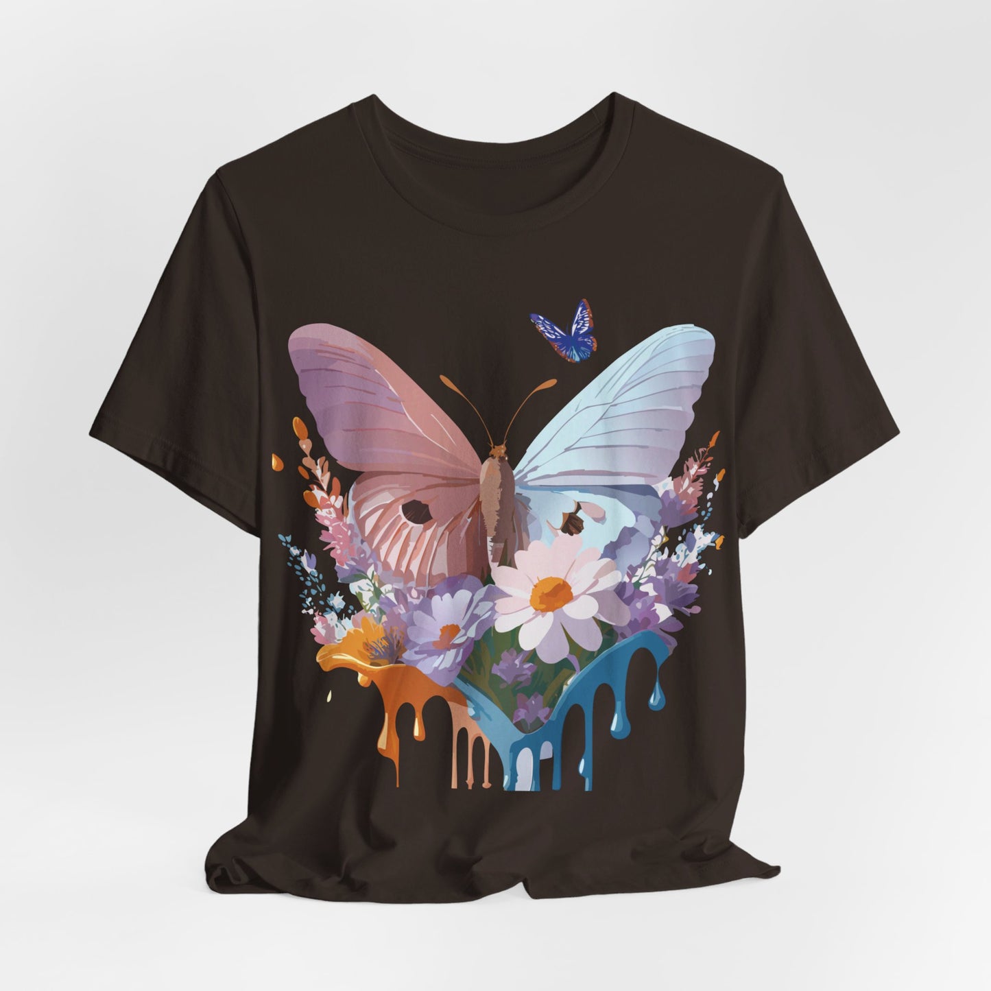 Natural Cotton Tee Shirt with Butterfly